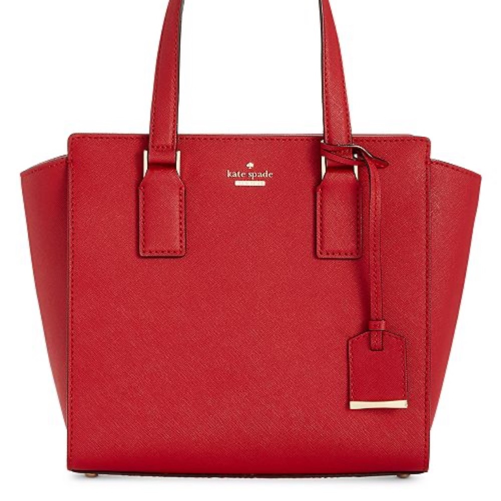 Kate Spade Cameron Street small Hayden crossbody bag red saffiano leather gold